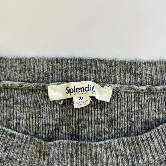 Splendid Womens XL Gray Textured Knit Sweater Cottagecore Lagenlook Boho - Picture 3 of 16